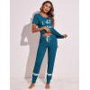 imageEkouaer Womens Pajamas Set 2 Piece Lounge Pj Set Short Sleeve Sleepwear Tops with Joggers Pants Loungewear Print NightwearPattern3