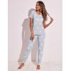 imageEkouaer Womens Pajamas Set 2 Piece Lounge Pj Set Short Sleeve Sleepwear Tops with Joggers Pants Loungewear Print NightwearPattern4
