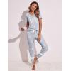 imageEkouaer Womens Pajamas Set 2 Piece Lounge Pj Set Short Sleeve Sleepwear Tops with Joggers Pants Loungewear Print NightwearPattern4