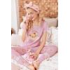 imageEkouaer Womens Pajamas Set 2 Piece Lounge Pj Set Short Sleeve Sleepwear Tops with Joggers Pants Loungewear Print NightwearPink Teddy