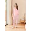 imageEkouaer Womens Pajamas Set Long Sleeve Christmas PJ Sets Soft Lounge Set for Women Sleepwear Joggers with PocketsPink Striped