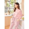 imageEkouaer Womens Pajamas Set Long Sleeve Christmas PJ Sets Soft Lounge Set for Women Sleepwear Joggers with PocketsPink Striped