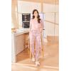 imageEkouaer Womens Pajamas Set Long Sleeve Christmas PJ Sets Soft Lounge Set for Women Sleepwear Joggers with PocketsPink Striped