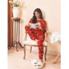 imageEkouaer Womens Pajamas Set Long Sleeve Christmas PJ Sets Soft Lounge Set for Women Sleepwear Joggers with PocketsRed Christmas