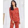 imageEkouaer Womens Pajamas Set Long Sleeve Christmas PJ Sets Soft Lounge Set for Women Sleepwear Joggers with PocketsRed Christmas