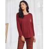 imageEkouaer Womens Pajamas Set Long Sleeve Christmas PJ Sets Soft Lounge Set for Women Sleepwear Joggers with PocketsRed Plaid 2