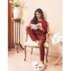 imageEkouaer Womens Pajamas Set Long Sleeve Christmas PJ Sets Soft Lounge Set for Women Sleepwear Joggers with PocketsRed Plaid 2
