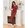 imageEkouaer Womens Pajamas Set Long Sleeve Christmas PJ Sets Soft Lounge Set for Women Sleepwear Joggers with PocketsRed Plaid 2
