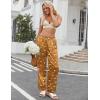 imageEkouaer Womens Silk Satin Pajama Pants Soft Loose Lounge Pants Lightweight Elastic Waist Wide Leg Pj Bottoms with PocketsBrown Dessert Teddy