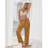 imageEkouaer Womens Silk Satin Pajama Pants Soft Loose Lounge Pants Lightweight Elastic Waist Wide Leg Pj Bottoms with PocketsBrown Dessert Teddy