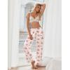 imageEkouaer Womens Silk Satin Pajama Pants Soft Loose Lounge Pants Lightweight Elastic Waist Wide Leg Pj Bottoms with PocketsChampagne Love Teddy
