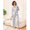 imageEkouaer Womens Silk Satin Pajama Sets 2 Piece Sleepwear Pjs Set Long Sleeve Button Down Top and Pants Stripe Loungewear SXXLBlue Striped Teddy