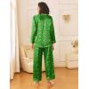 imageEkouaer Womens Silk Satin Pajama Sets 2 Piece Sleepwear Pjs Set Long Sleeve Button Down Top and Pants Stripe Loungewear SXXLChristmas Green