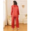 imageEkouaer Womens Silk Satin Pajama Sets 2 Piece Sleepwear Pjs Set Long Sleeve Button Down Top and Pants Stripe Loungewear SXXLChristmas Red