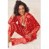 imageEkouaer Womens Silk Satin Pajama Sets 2 Piece Sleepwear Pjs Set Long Sleeve Button Down Top and Pants Stripe Loungewear SXXLChristmas Red