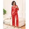 imageEkouaer Womens Silk Satin Pajama Sets 2 Piece Sleepwear Pjs Set Long Sleeve Button Down Top and Pants Stripe Loungewear SXXLChristmas Teddy