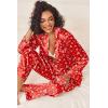 imageEkouaer Womens Silk Satin Pajama Sets 2 Piece Sleepwear Pjs Set Long Sleeve Button Down Top and Pants Stripe Loungewear SXXLChristmas Teddy