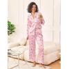 imageEkouaer Womens Silk Satin Pajama Sets 2 Piece Sleepwear Pjs Set Long Sleeve Button Down Top and Pants Stripe Loungewear SXXLPink Striped Teddy
