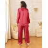 imageEkouaer Womens Silk Satin Pajama Sets 2 Piece Sleepwear Pjs Set Long Sleeve Button Down Top and Pants Stripe Loungewear SXXLRed Stripe