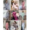 imageEkouaer Womens Silk Satin Pajama Sets 2 Piece Sleepwear Pjs Set Long Sleeve Button Down Top and Pants Stripe Loungewear SXXLRed Stripe