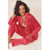 imageEkouaer Womens Silk Satin Pajama Sets 2 Piece Sleepwear Pjs Set Long Sleeve Button Down Top and Pants Stripe Loungewear SXXLRed Stripe