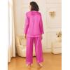 imageEkouaer Womens Silk Satin Pajama Sets 2 Piece Sleepwear Pjs Set Long Sleeve Button Down Top and Pants Stripe Loungewear SXXLRose Red Stripe
