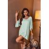 imageEkouaer Womens Sleepshirt Deep V Neck Nightgown Batwing Nightshirt Oversized SleepwearLight Green