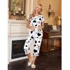 imageEkouaer Womens Sleepwear Capri Pajama Sets Short Sleeve TwoPiece Pjs V Neck Tops ampamp Capri Pants with Pockets S3XLDairy Cows