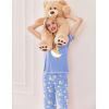 imageEkouaer Womens Sleepwear Capri Pajama Sets Short Sleeve TwoPiece Pjs V Neck Tops ampamp Capri Pants with Pockets S3XLGood Night Teddy Blue