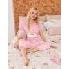 imageEkouaer Womens Sleepwear Capri Pajama Sets Short Sleeve TwoPiece Pjs V Neck Tops ampamp Capri Pants with Pockets S3XLGood Night Teddy Pink