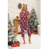imageEkouaer Womens Sleepwear Capri Pajama Sets Short Sleeve TwoPiece Pjs V Neck Tops ampamp Capri Pants with Pockets S3XLZ Christmas Santa  Plaid