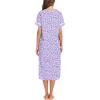 imageEkouaer Womens Snap Front Dusters Cotton Housecoat Short Sleeve Nightgown House Dress With PocketsPurple Dots