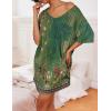 imageEkouaer Womens Tshirt Nightgown Cotton V Neck Sleepshirts Comfy Casual Nightshirt for WomenGreen Floral