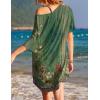 imageEkouaer Womens Tshirt Nightgown Cotton V Neck Sleepshirts Comfy Casual Nightshirt for WomenGreen Floral