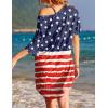 imageEkouaer Womens Tshirt Nightgown Cotton V Neck Sleepshirts Comfy Casual Nightshirt for WomenUs Flag