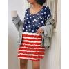 imageEkouaer Womens Tshirt Nightgown Cotton V Neck Sleepshirts Comfy Casual Nightshirt for WomenUs Flag