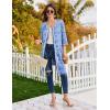 imageEkouaer Zipper Robes for Women 34 Sleeves Lightweight House Coat Zip Up Bathrobe Soft Nightgown with Pockets S3XLBlue Pattern