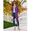 imageEkouaer Zipper Robes for Women 34 Sleeves Lightweight House Coat Zip Up Bathrobe Soft Nightgown with Pockets S3XLPurple