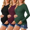 3pcs Black / Burgundy Red / Green