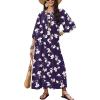 imageEkouaer Moo Moos for Women 34 Sleeve Long Nightgowns House Dresses with Pocket S3XLBlue Flower