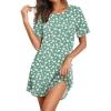 Green White Florals
