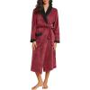 imageEkouaer Robes for Women Soft Long Bathrobe Lightweight Fleece Shawl Collar Spa Robe Cozy Sleepwear with Pockets SXXLWine Red