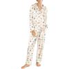 imageEkouaer Silk Satin Pajamas for Women Teddy Bear Pjs Set Button Down Long Sleeve Loungewear Cute Sleepwear SXXLParis Teddy