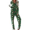 imageEkouaer Womens Pajama Sets Long Sleeve Button Down 2 Piece Pjs Soft Lounge Sets Notch Collar SleepwearChristmas Green