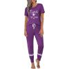 imageEkouaer Womens Pajamas Set 2 Piece Lounge Pj Set Short Sleeve Sleepwear Tops with Joggers Pants Loungewear Print NightwearPattern2