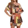 imageEkouaer Womens Tshirt Nightgown Cotton V Neck Sleepshirts Comfy Casual Nightshirt for WomenMulticolor
