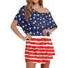 imageEkouaer Womens Tshirt Nightgown Cotton V Neck Sleepshirts Comfy Casual Nightshirt for WomenUs Flag