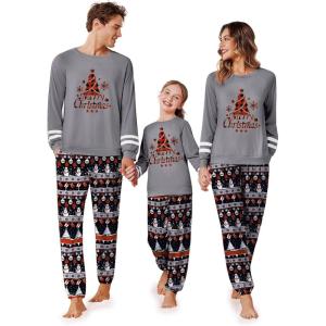 imageEkouaer Family Christmas Pajamas Matching Sets Long Sleeve Couple Pjs Holiday Sleepwear Soft Loungewear with PocketsGraychristmas Tree