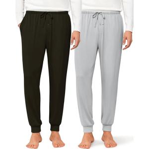 imageEkouaer Mens Pajama Pants Lightweight Loungewear Comfy Jogger Sleep Pant Long Pj Bottoms with Drawstring ampamp Pockets2 Packblacklight Grey