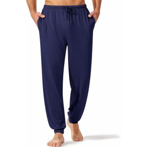 imageEkouaer Mens Pajama Pants Lightweight Loungewear Comfy Jogger Sleep Pant Long Pj Bottoms with Drawstring ampamp PocketsNavy Blue